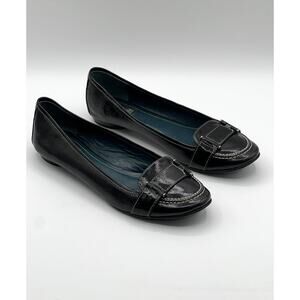 Biala Made in Italy Black Leather Flats Dress Shoes Women's Size 9 B